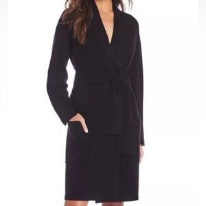 NWT Van Winkle & CO. WOMENS Size XL BLACK Cashmere  SHAWL COLLAR ROBE $258